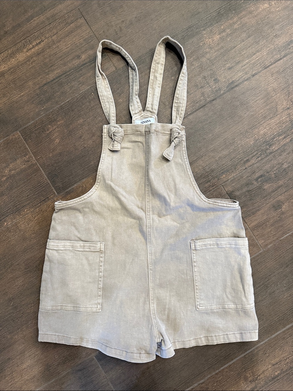 Zenana Outfitters Beige Short Overall Romper